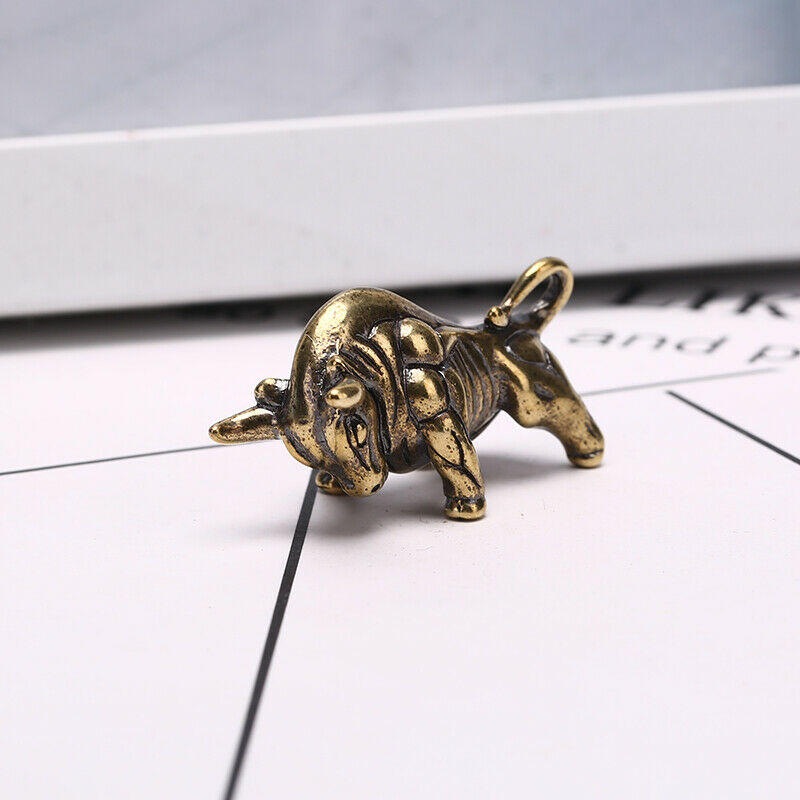 Solid Brass Bull Keychain Pendant Zipper Head Accessories Tools Outdoor Key RiDD