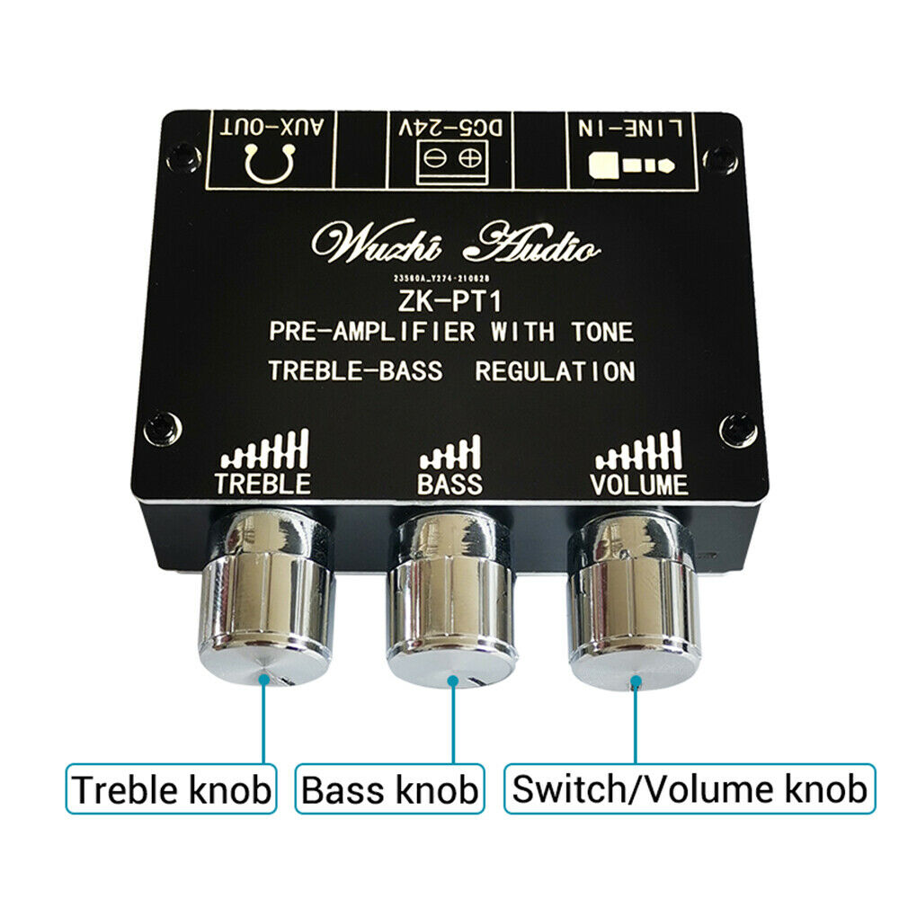 Bluetooth 5.0 Tone Pre-stage Treble Bass Amplifier 2Channel Stereo Audio Decoder