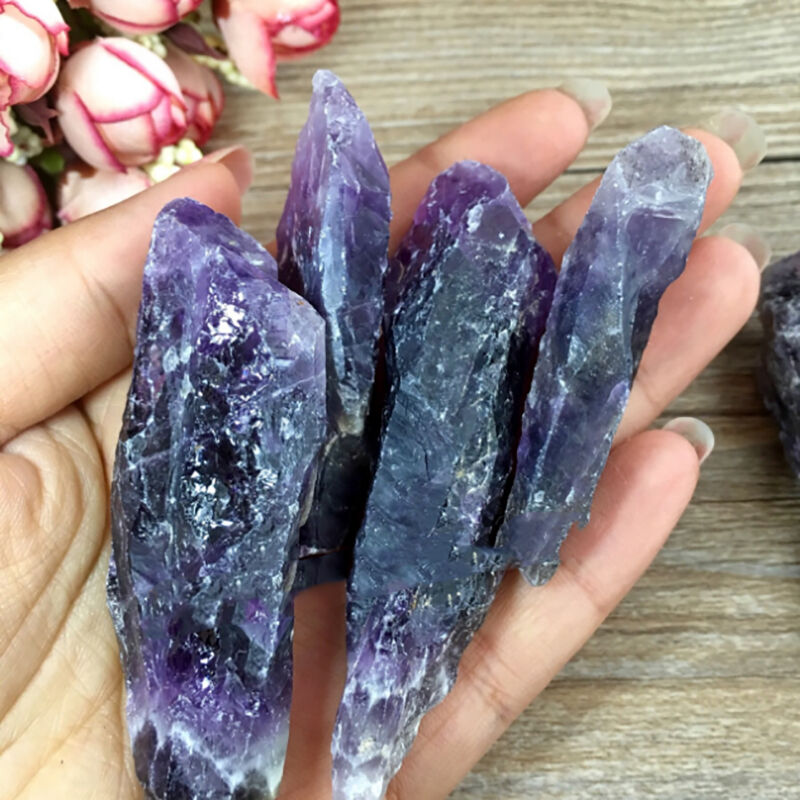 Lots 50g Natural Rough Rock Stone Mineral Specimen Amethyst Point Quartz Crystal