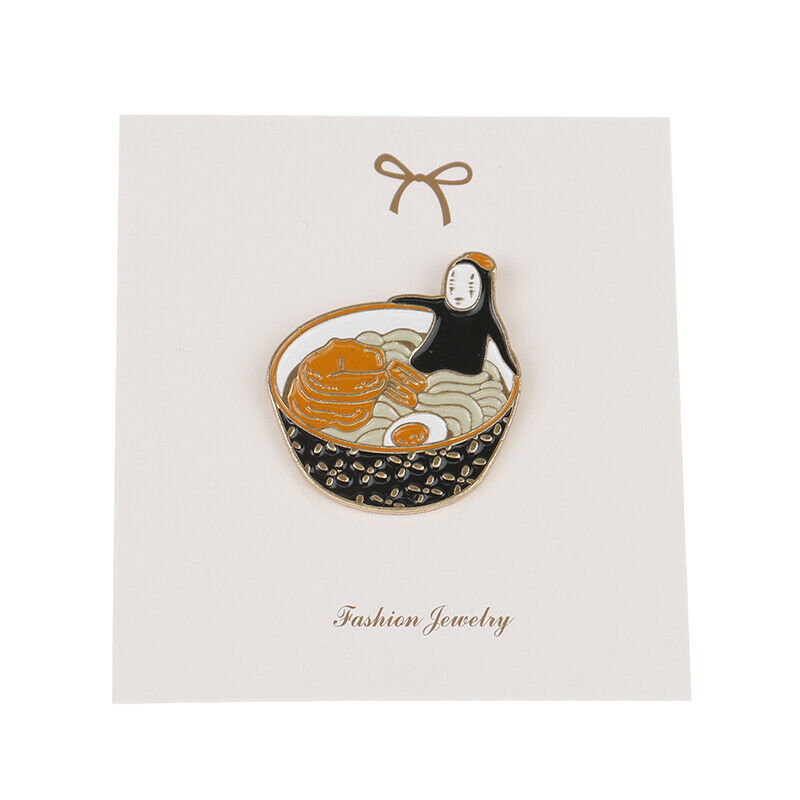 Ramen Bath No Face Man Enamel Pin Fashion Cartoon Gourmet Brooch Badge
