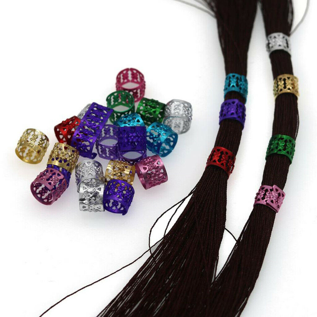 80 8mm ADJUSTABLE Multi Colors  Hair Cuff Beads Tubes DIY Jewelry