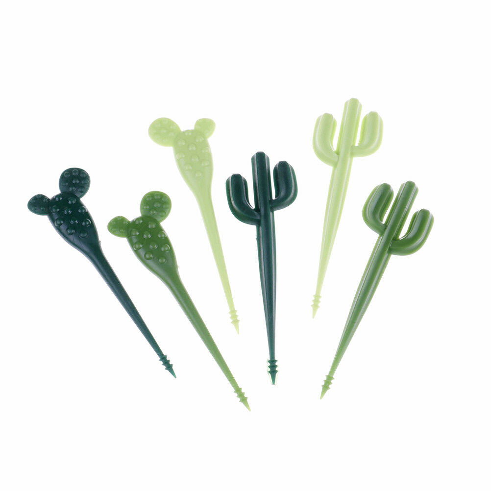 6pcs/pack Cactus Fruit Forks Dessert Forks Toothpick Kids Tableware Food P.l8