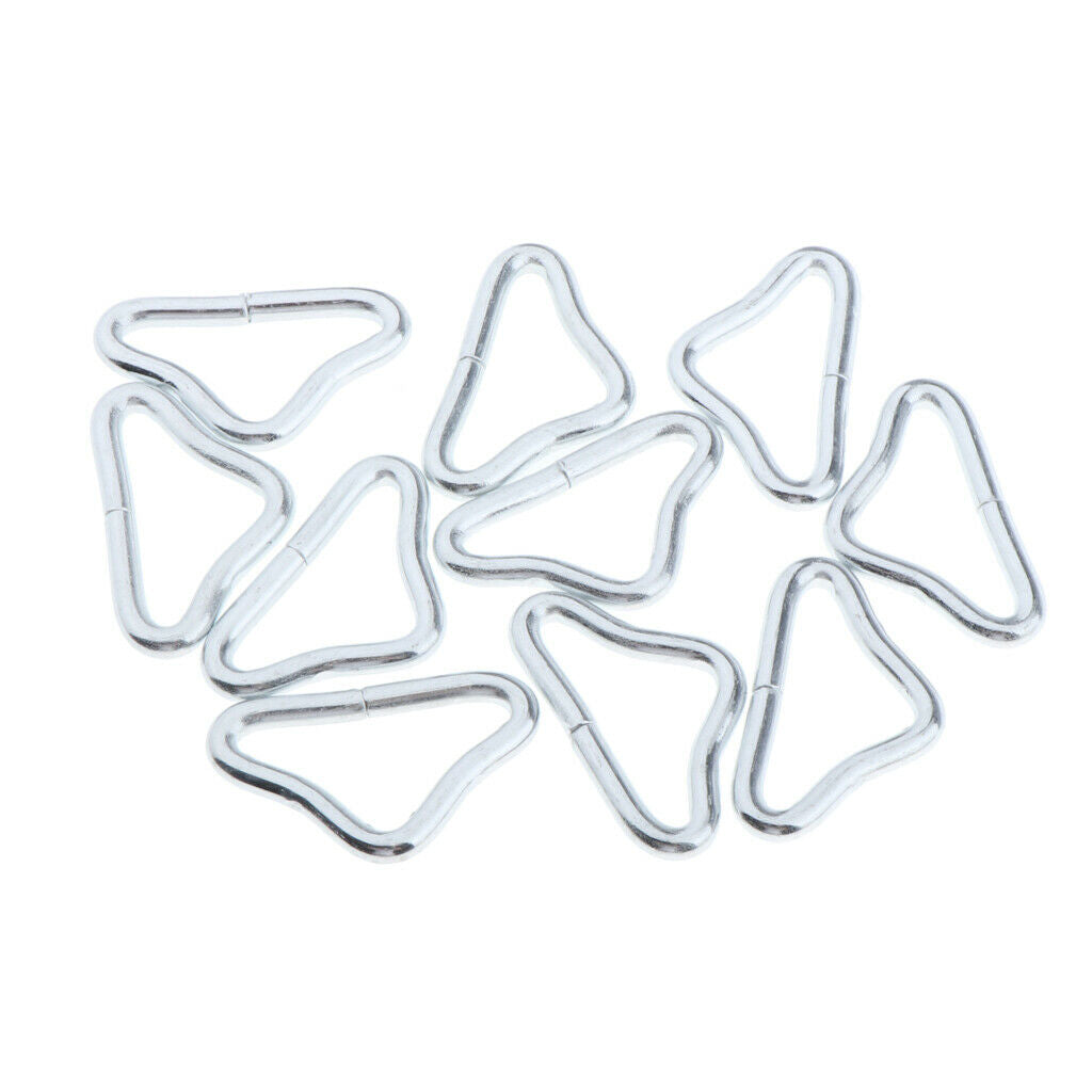 Pack of 10 Metal Triangle Rings Buckle Loop Ring Trampoline Replacement