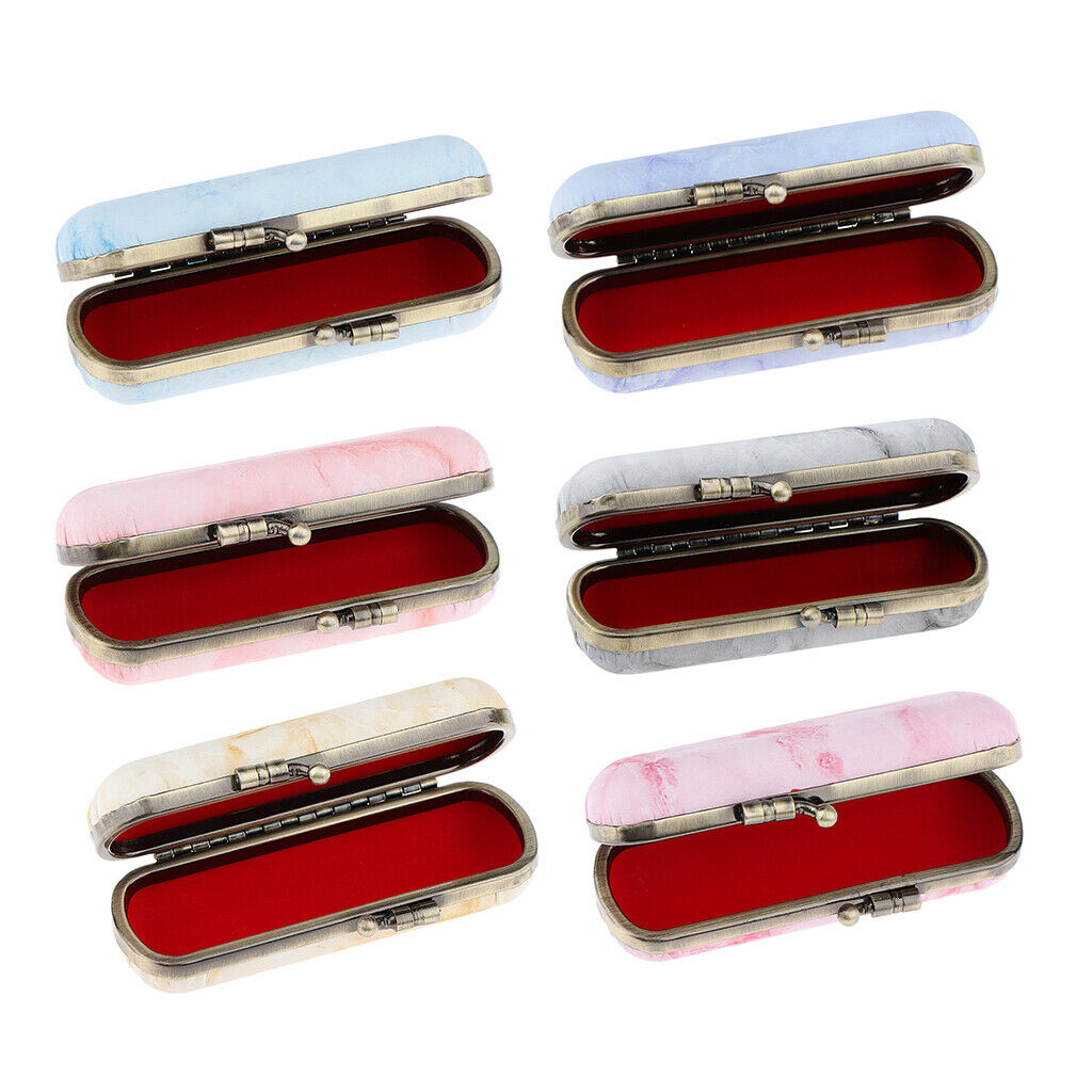 Makeup Holder Lipstick Case Storage Box with Mirror for Purse Pink