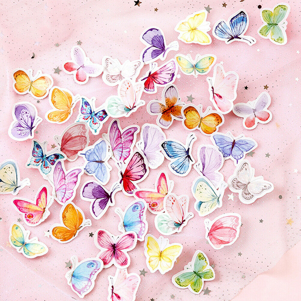 46pcs Butterfly Garden DIY Diary Stickers Paper Lables Gifts Packaging De.l8