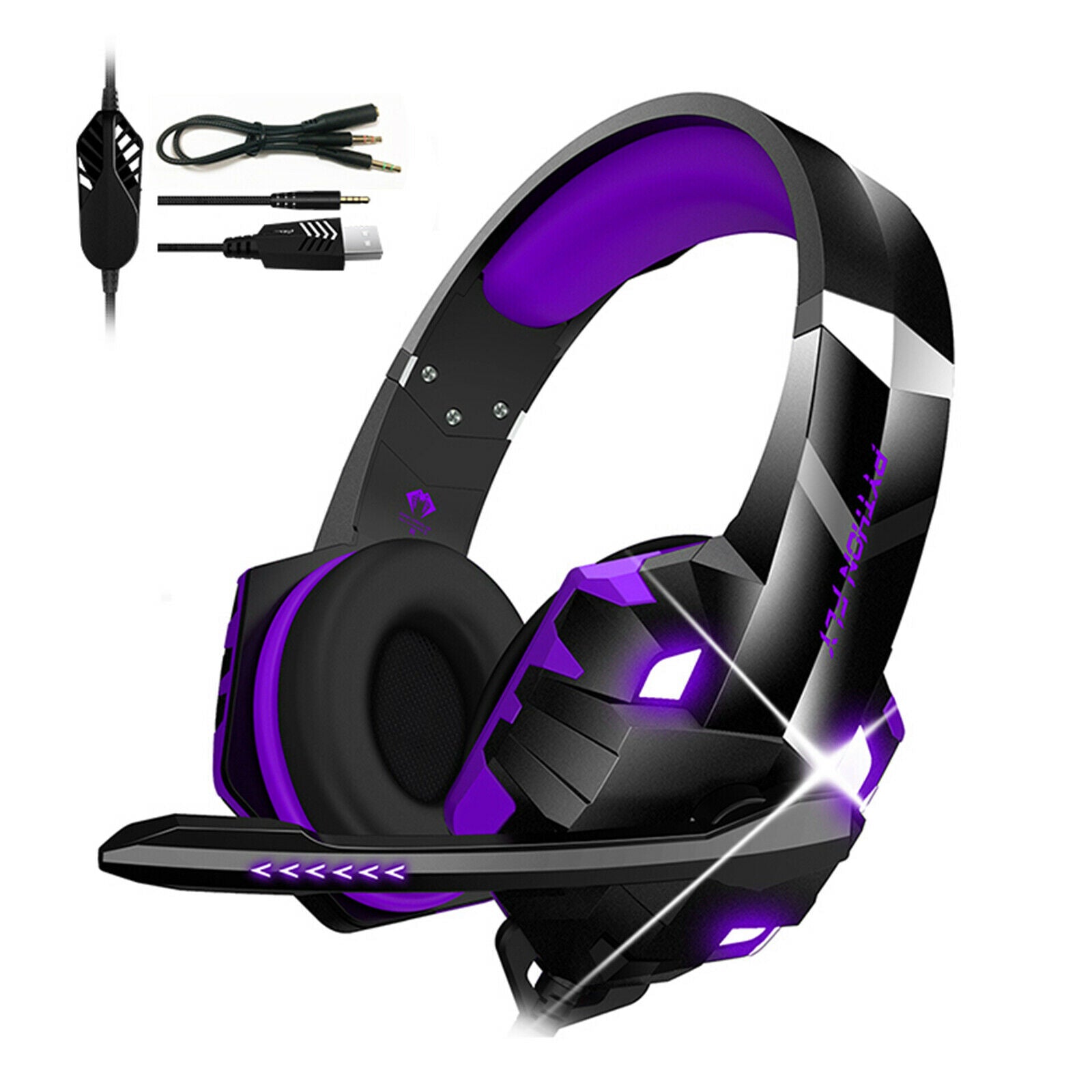 G9000MAX Wired Gaming Headset with Mic LED Light Volume Control for Nintendo