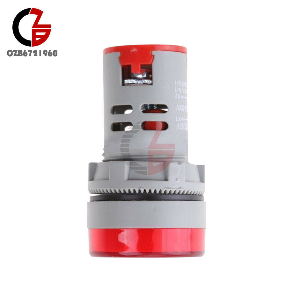 22MM AC 60-500V Red LED Voltmeter Voltage Meter Indicator Pilot Light DIY 60Hz