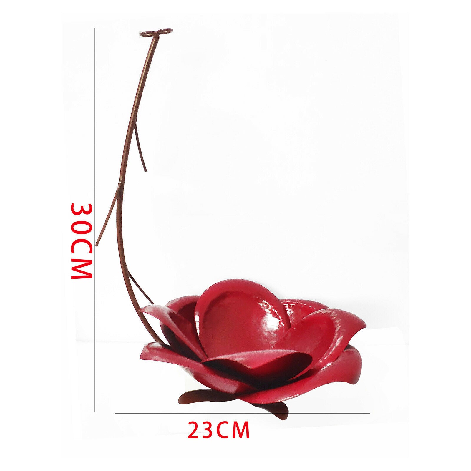 Iron Metal Courtyard Outside Red Lotus Flowers Bird Feeder Easy to Clean