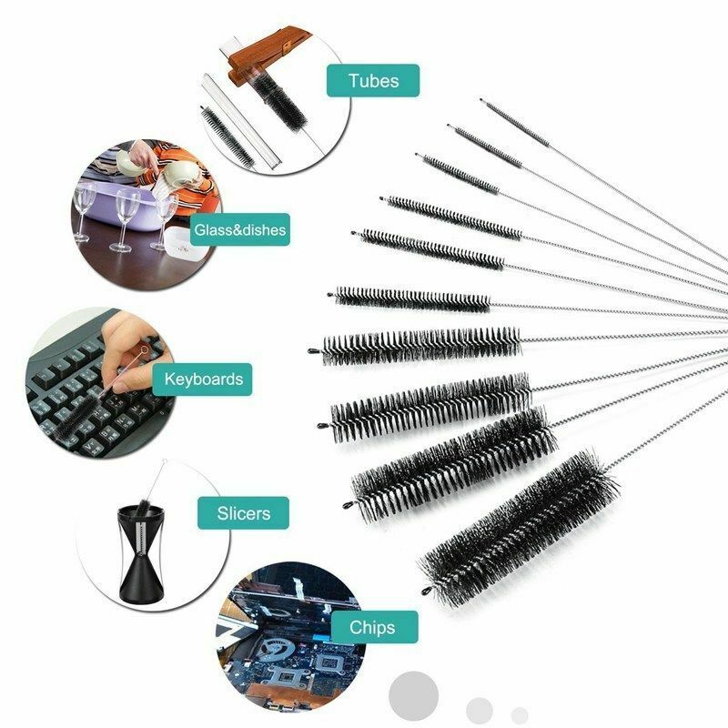 10pcs / Set Teapot Nozzle Tube Nylon Baby Milk Bottle Cleaning Brush Reusable