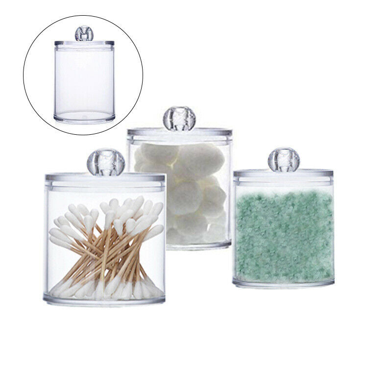 Acrylic Cotton Swab Q-tip Storage Holder Box Clear Cosmetic Organizer Makeup Box