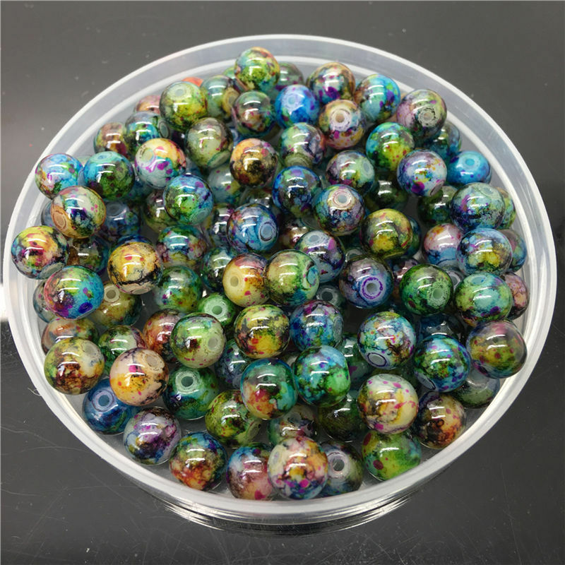 30 PCS Mult-Colour Round Natural Glass Beads 8mm Jewellery Making Hot Crafts NEW