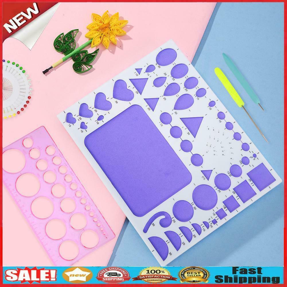 DIY Paper Quilling Tools Set Template Mould Board Tweezer Needles Pen Kit @