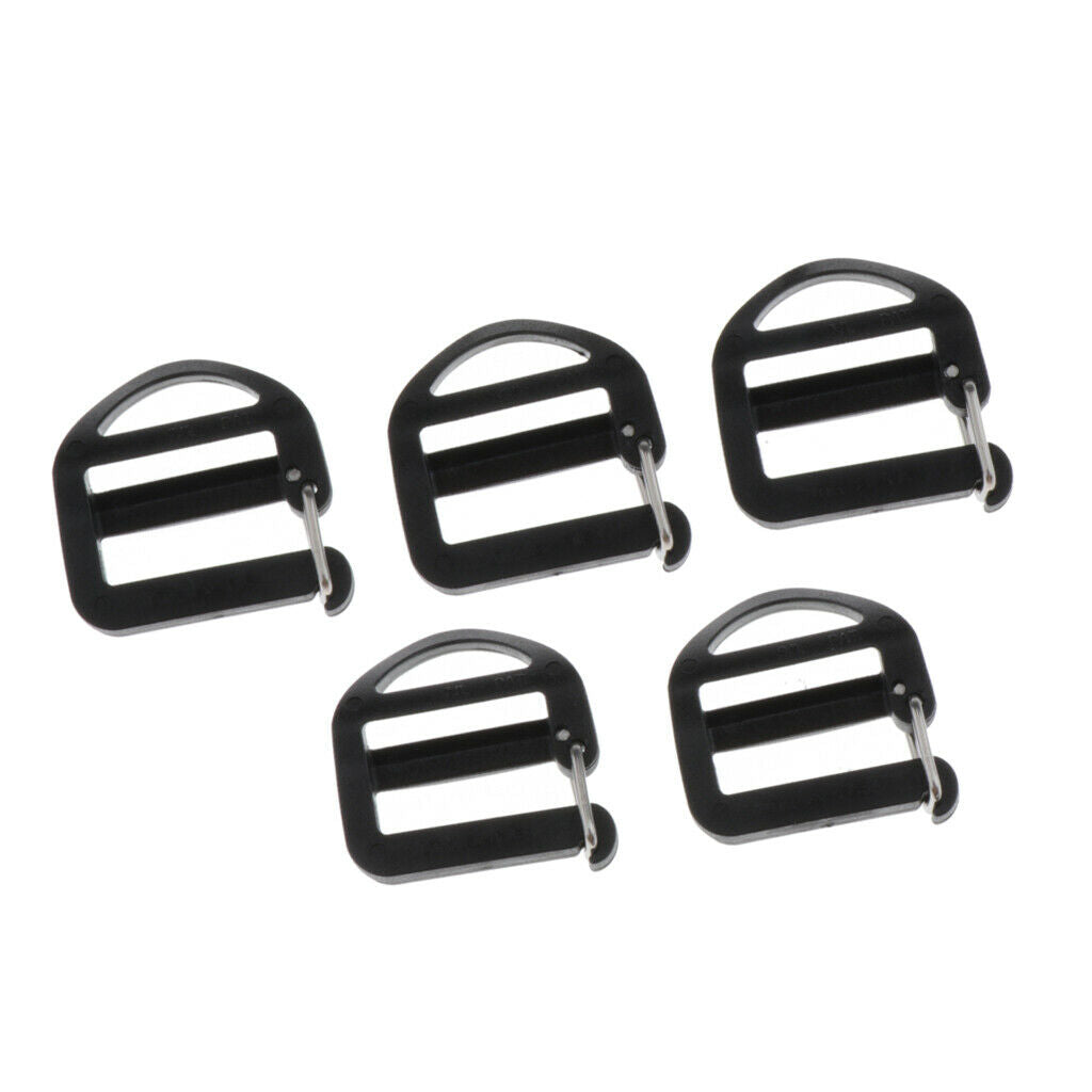 5 lot Adjustable Ladder Lock Slider Backpack Straps Fastener Webbing Buckles