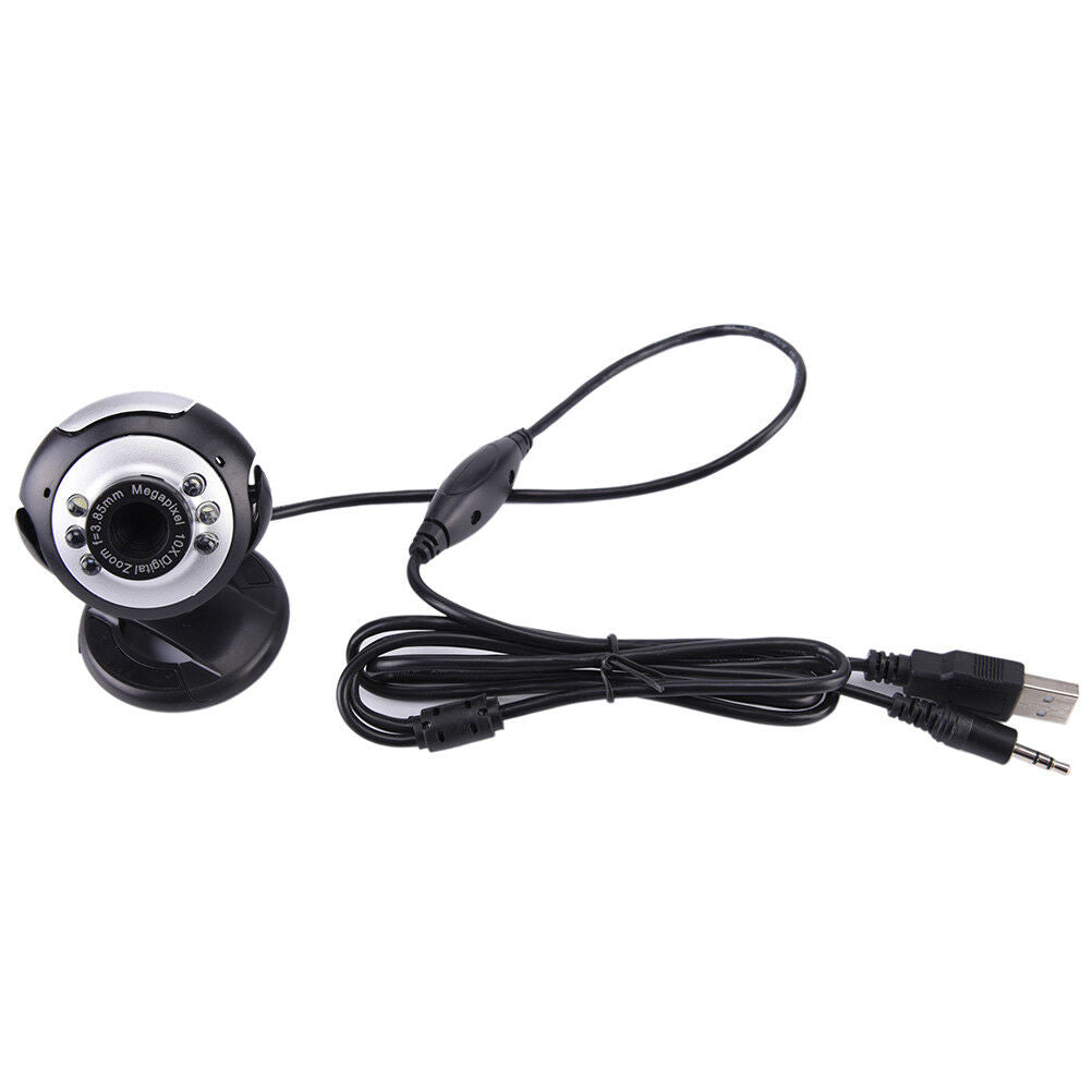 USB 50.0 M 6 LED Webcam Camera Web Cam With Built in Mic for Laptop Desk keJCDD