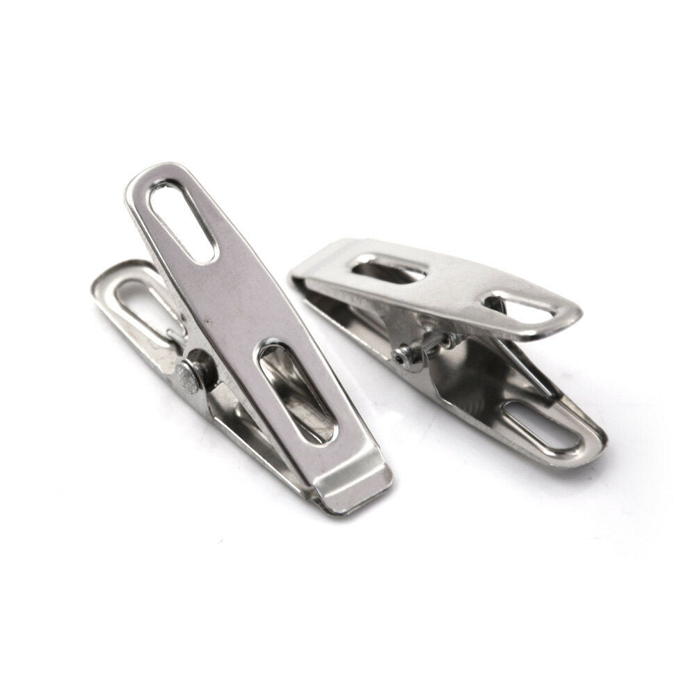 20Pcs Stainless Steel Clothes Pegs Hanging Pins Clips Laundry Metal Clamp.l8