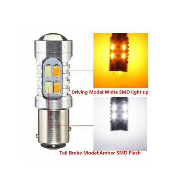 Pair Led Dc Rear Brake Light Bulbs 1157 BAY15d Double Color 20 Cms 5730