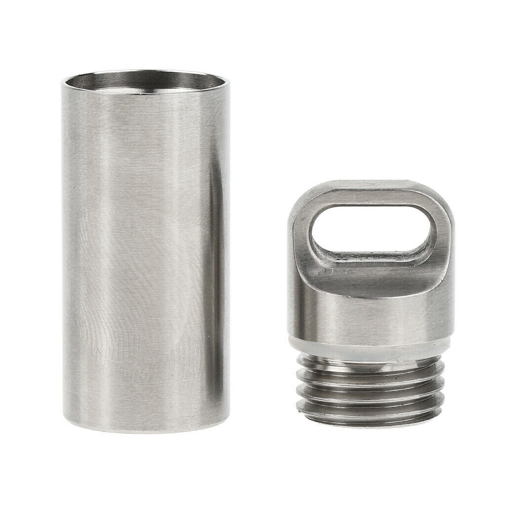 Stainless Steel Waterproof Container Box Pill Case Seal Bottle Storage M