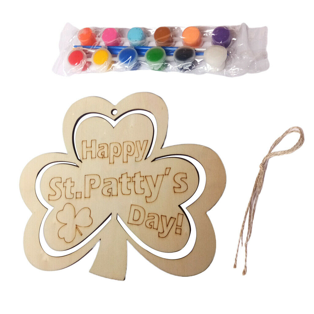 Pens Hanging DIY Wooden Shamrock st. Patricks Day Decor Irish Supplies Kit