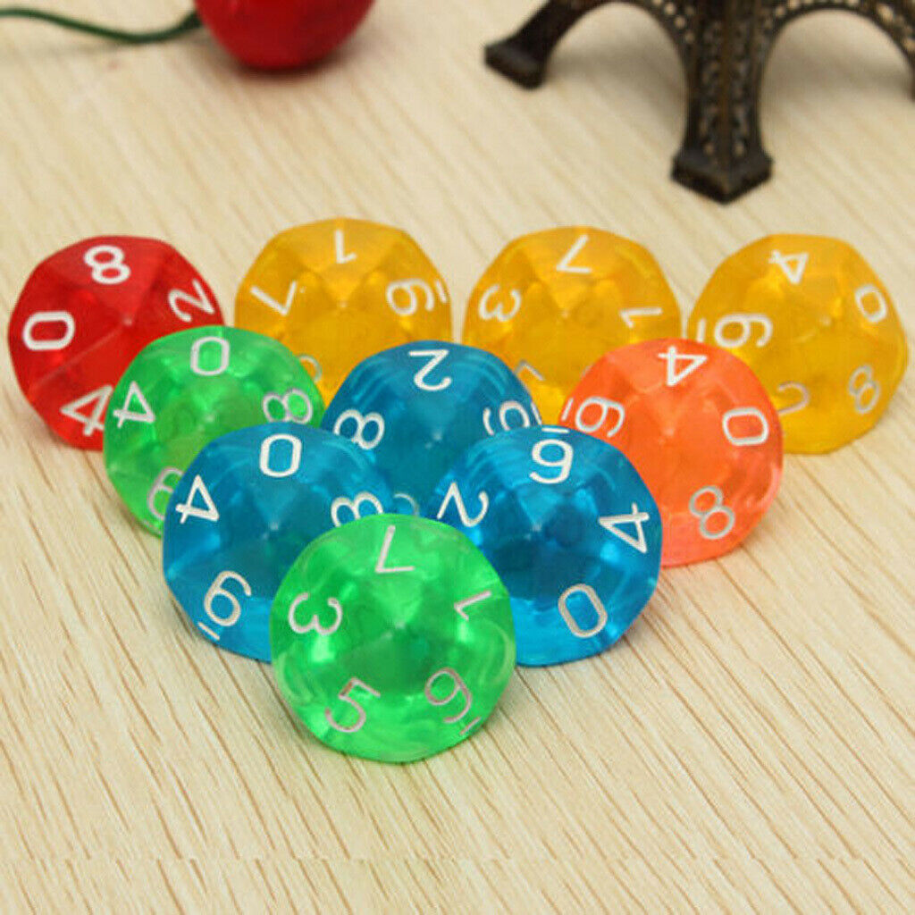 3X 3cm D10 Polyhedral Dices Bulk Set for DND Table Board Party Casino Games Red