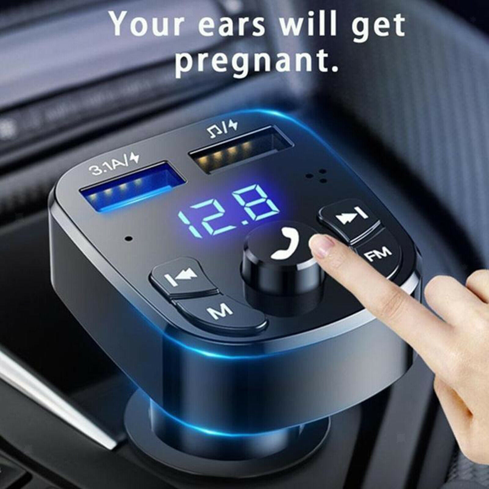 Universal Bluetooth FM Transmitter 2 inch LED Screen Car charger for Smartphone