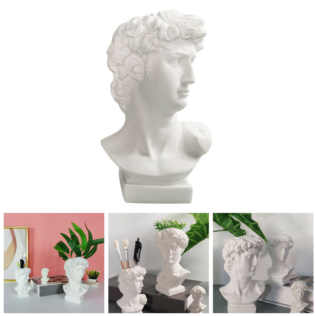 Greek   Bust Statues Pen Pot Statue Sculpture Decor Makeup Brush Holder