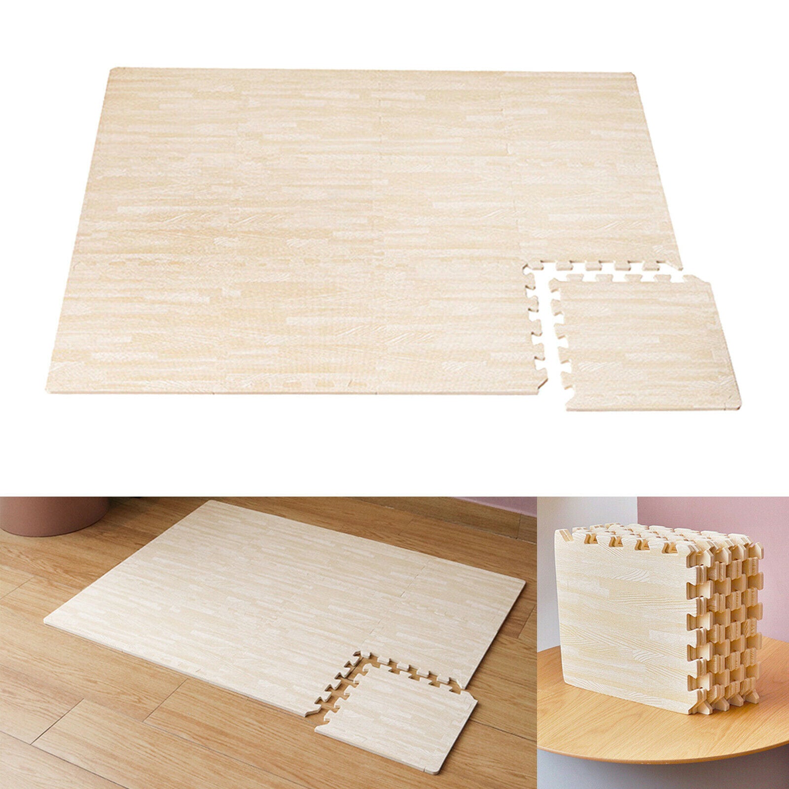 12x Soft EVA Foam Puzzle Mat Square Padding Tiles Play Mat for Yoga Camping