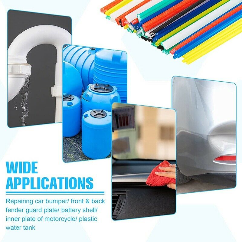 120 Pieces Color Plastic Welding Rods 9.8 Inch Length PP Welder Repair Rods foQ9