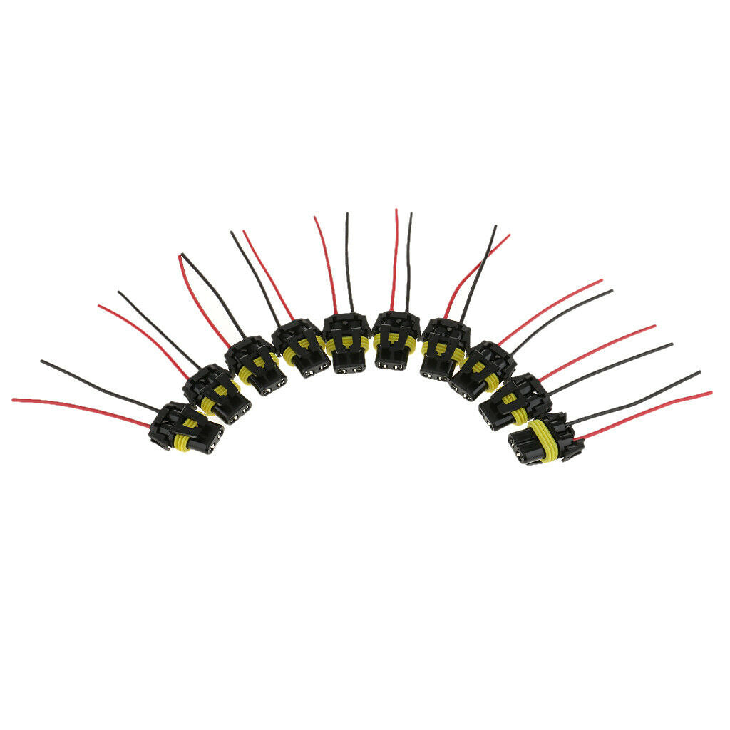 10pcs 9005/HB3 Female Adapter Wiring Harness Plug For Headlights Fog Light