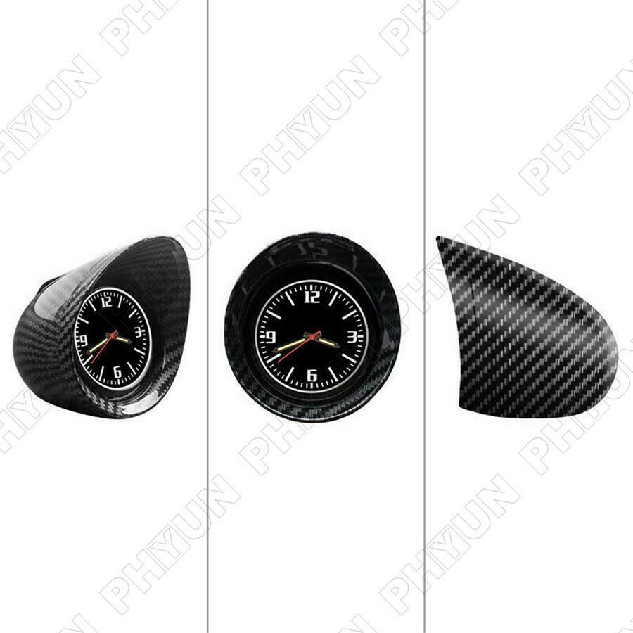 Car Interior Dashboard Clock Carbon Fiber Style Luminous Backlight Universal