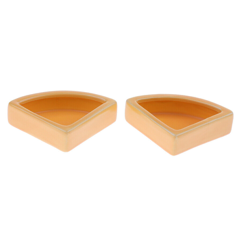 4Pcs Worm Dish Reptile Mealworms Cups or Water Bowl Ceramic Made