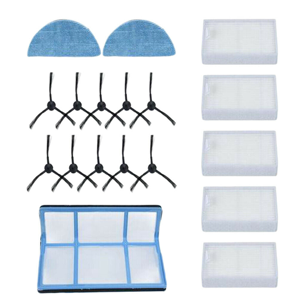 Filters Side Brushes Mop Cloth Spare Parts for Medion MD16192 MD18501 Robot