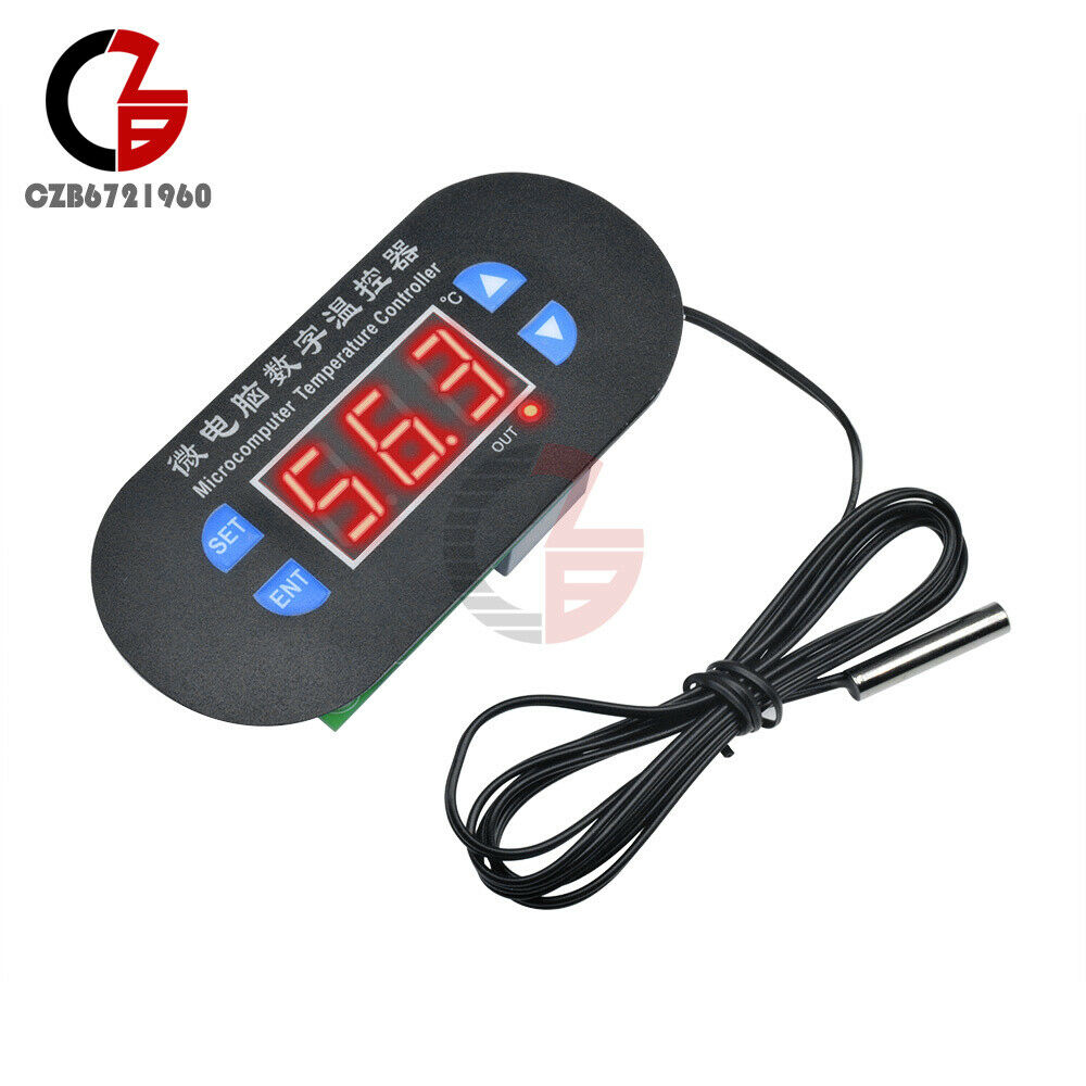 12V Digital LED Heat Cool Thermostat Temperature Controller w/ NTC Sensor Probe