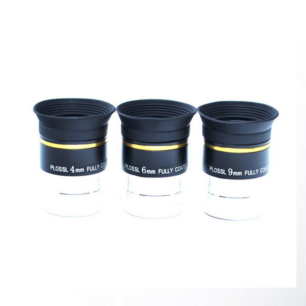 Set of 3 4,6,9mm 1.25" PLOSSL Eyepiece Lens Kits for Astronomy Telescope