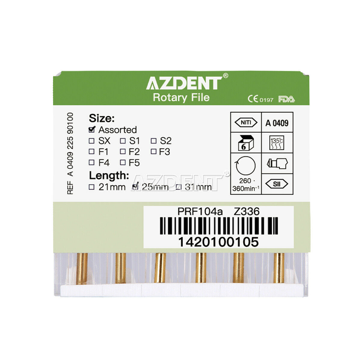 100 Kits Dental 25mm Rotary Heat Activated Endodontic Canal Root Engine Use File