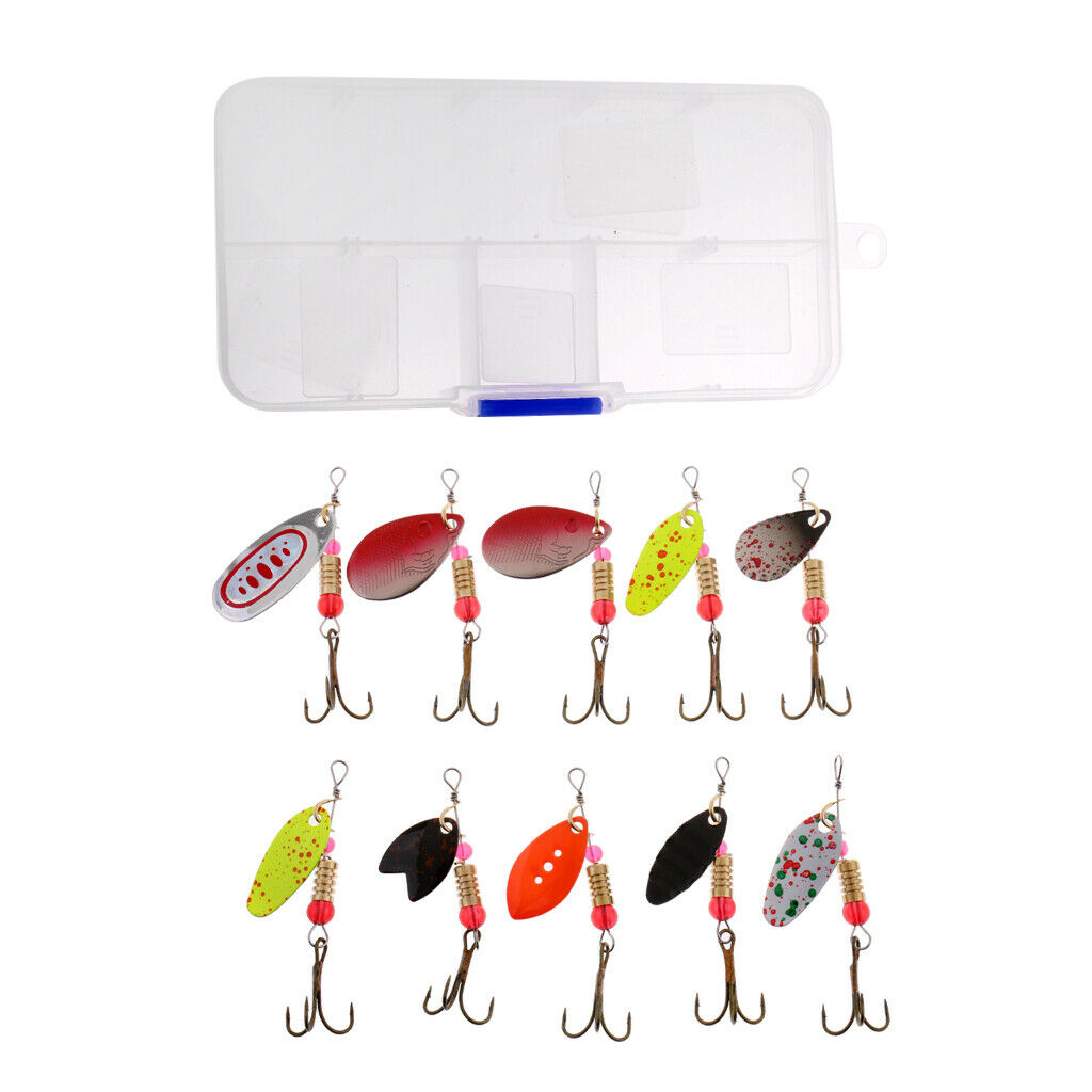 10 Pcs Artificial Fishing Lure Hard Metal Sequins Lures Fishing Baits Hooks