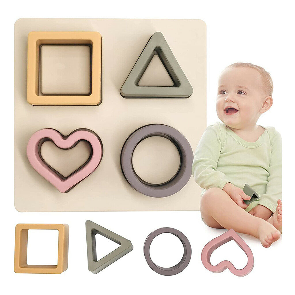 Baby Soft Nesting Sorting Silicone Puzzle Learning Toys Early Education