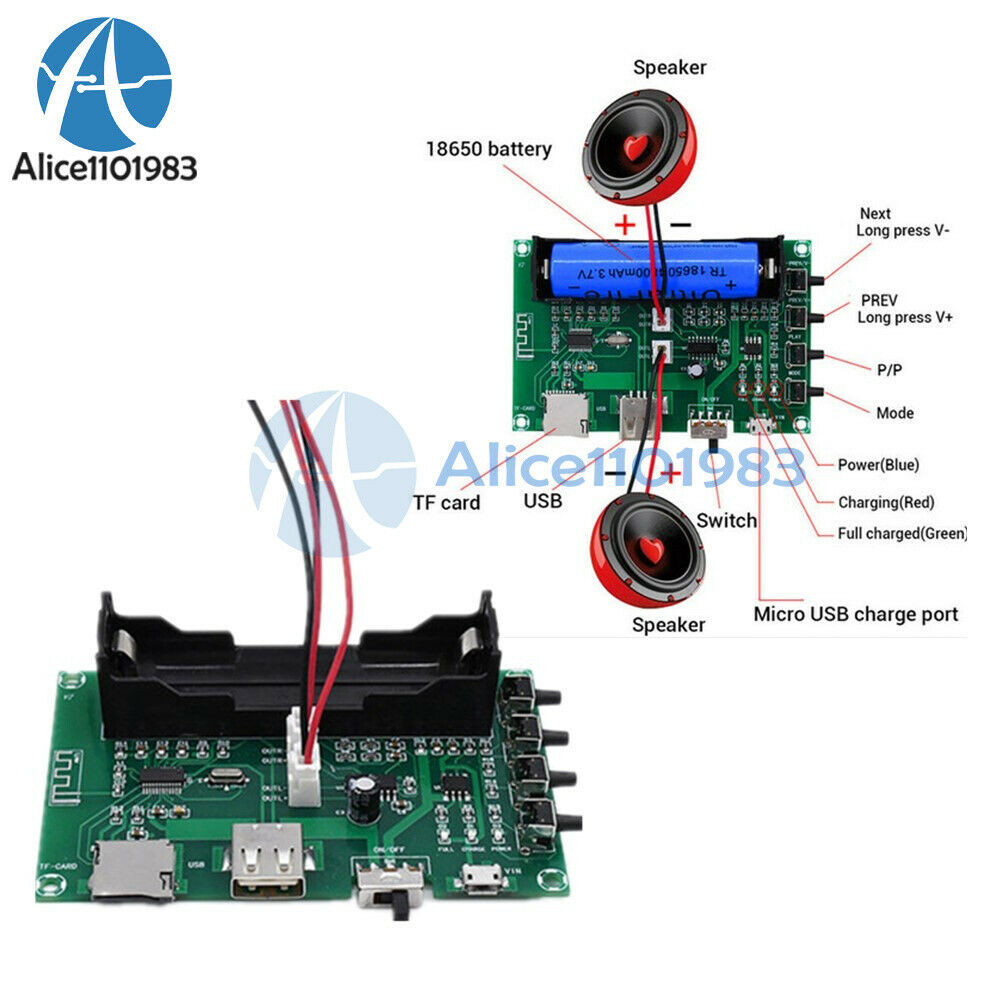 PAM8403 Bluetooth Amplifier Stereo Board Dual channel 10W For 18650 Battery