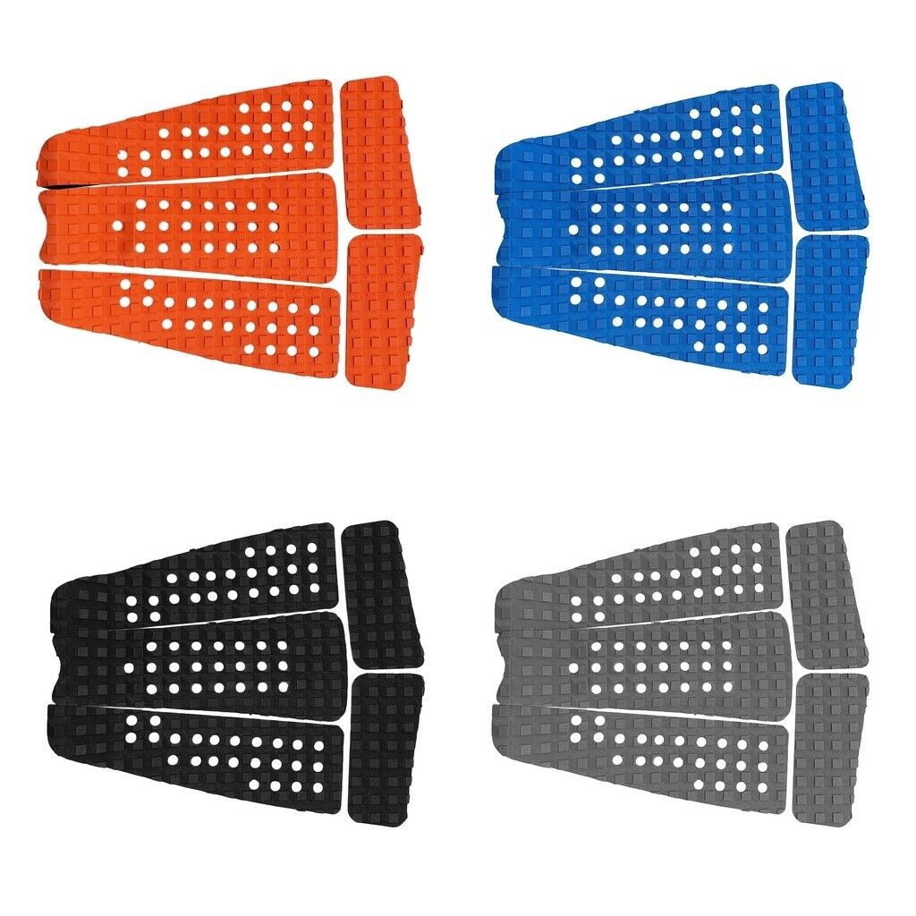 5 Pieces Square Grooved EVA Surfboard   Traction Deck Grip Tail Pad Gray
