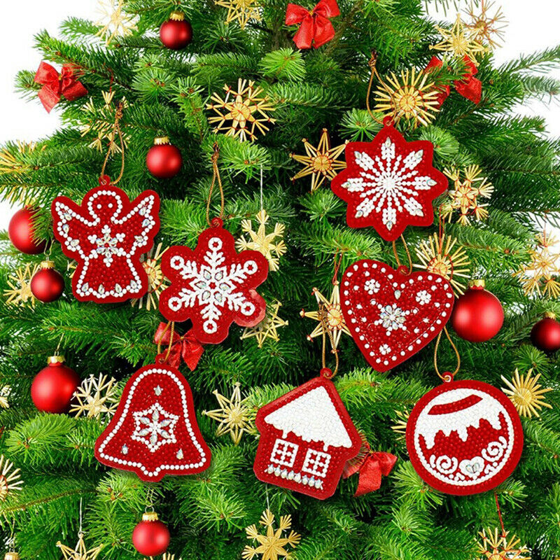 DIY 5D Diamond Painting Christmas Tree Pendant Hanging Ornament Decoration Cr DD