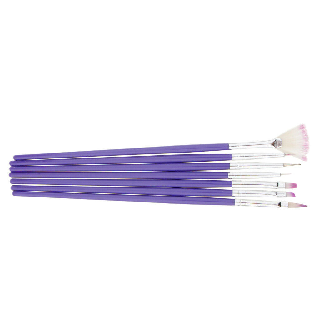 7PCS Nail Art Polish Painting Drawing Liner Brush Tips Tool Set UV Gel Brush