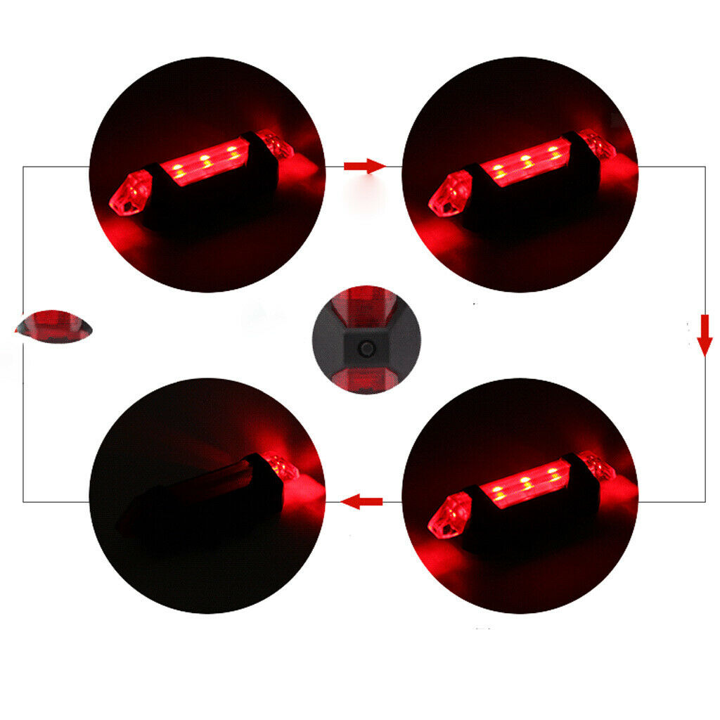 2x Bicycle Solar Power/USB Head Light Rear Lamp Road Safety Night Cycling