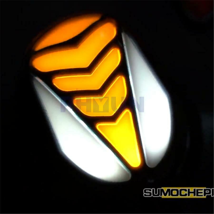 4x Motorcycle Flowing LED Turn Signal Indicator DRL Stop Brake Light Round Shape