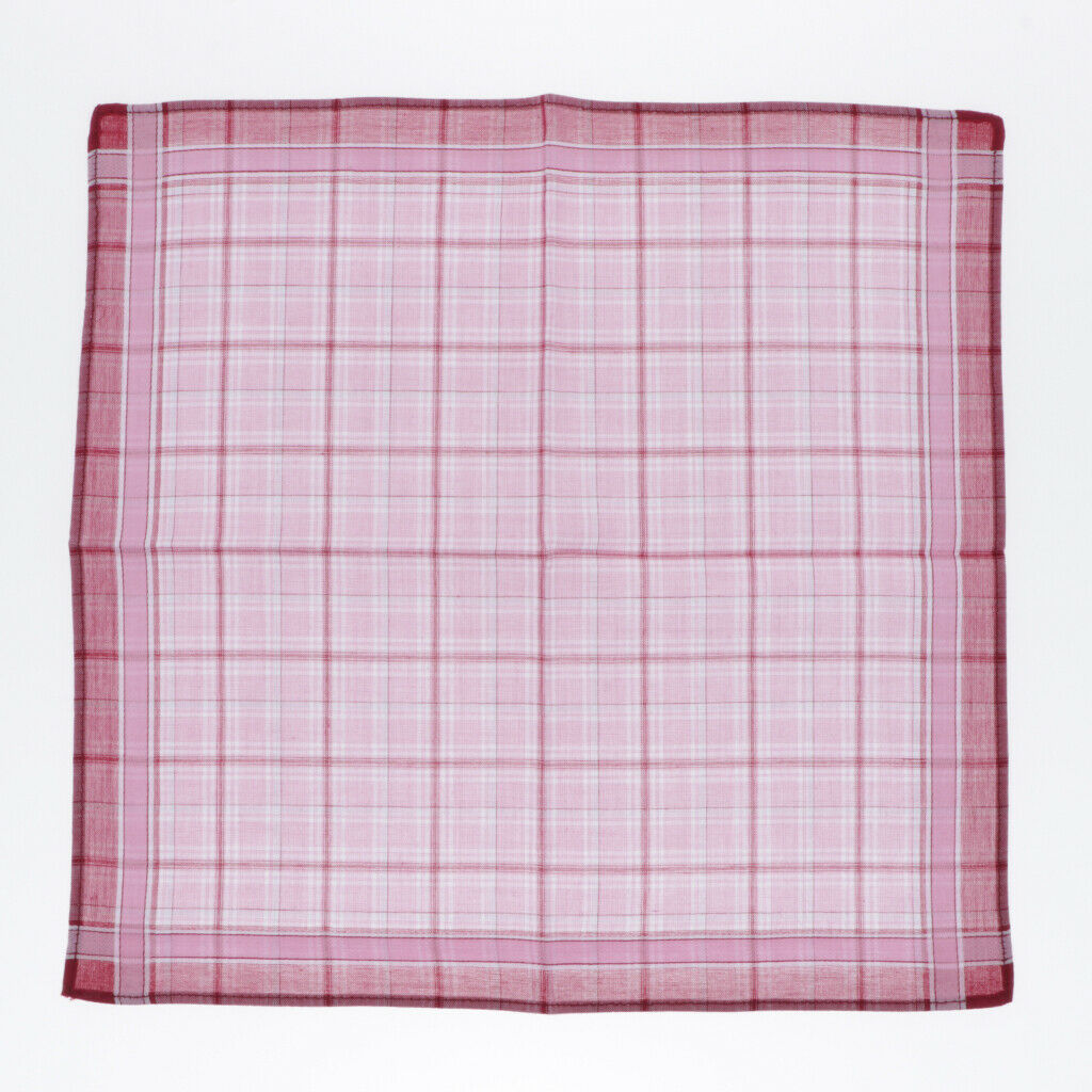 6pc Unisex Cotton Handkerchiefs Classic Plaids Pocket Hanky Washable Hankie