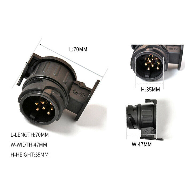 1pc 13 To 7 Pin Plug Adapter Trailer Connector 12V Towbar Towing Plugs AdaptBDA