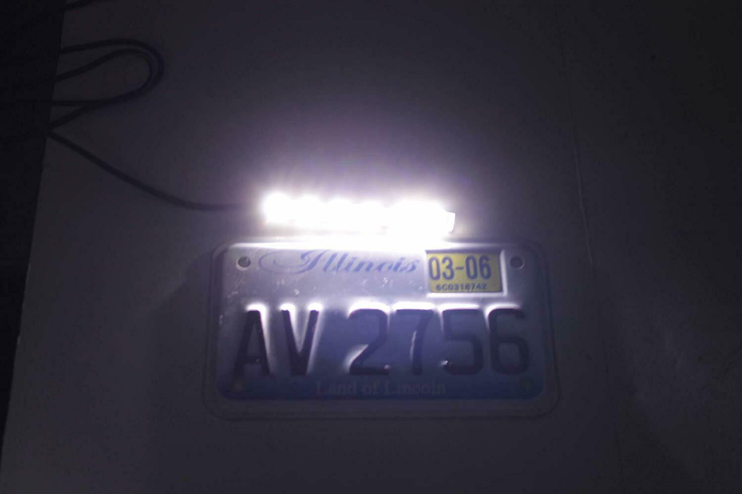 LED License Plate Strip 12v White Light Waterproof Motorcycle Flush Clear Bright
