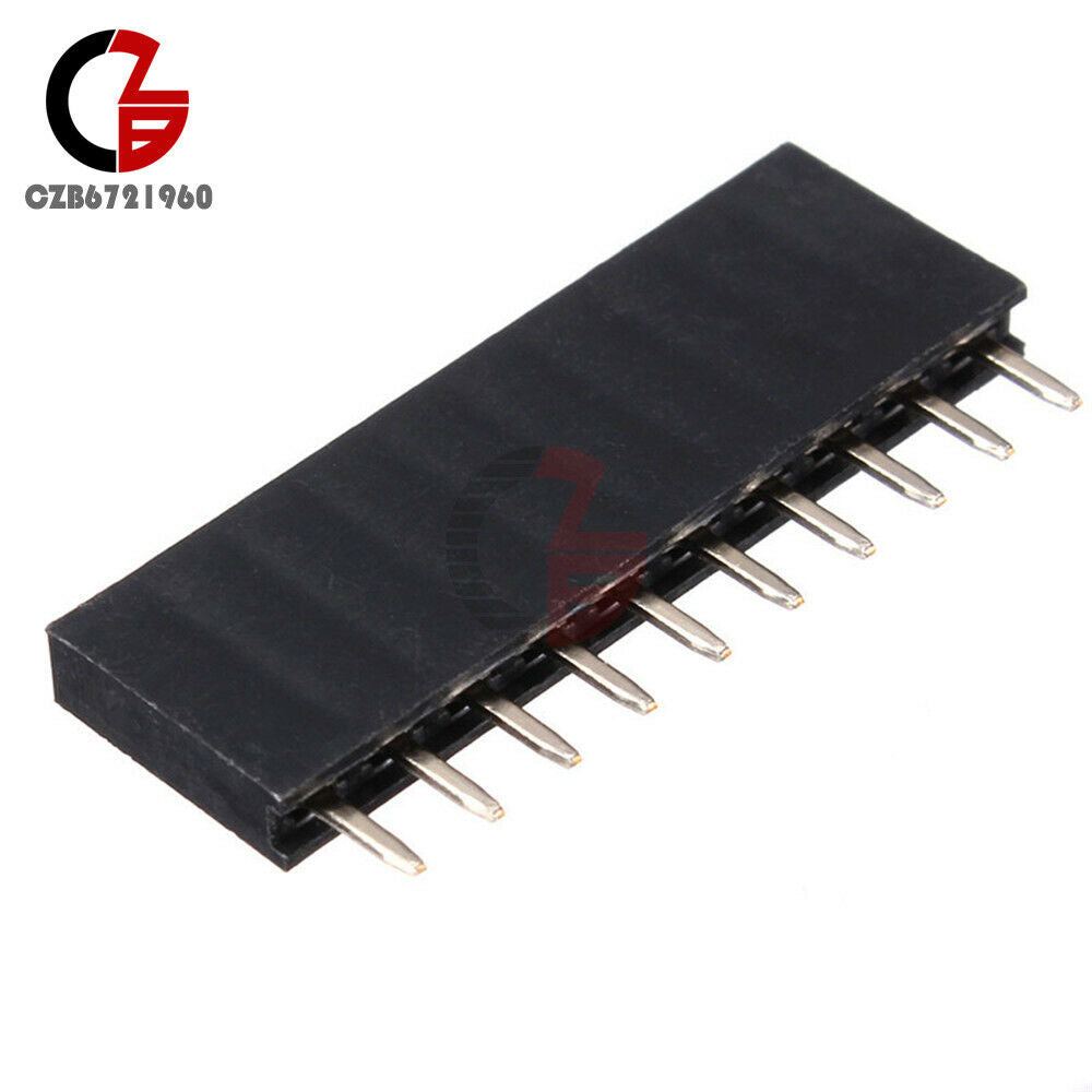 100PCS 1x10 Single Row Straight 10 Pins PCB Socket Female Header 2.54MM