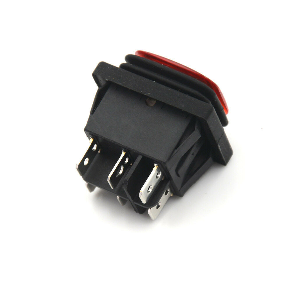 Red 3 Position 6Pin DC 12V Waterproof Car Boat LED Rocker Switch Latching SX WF
