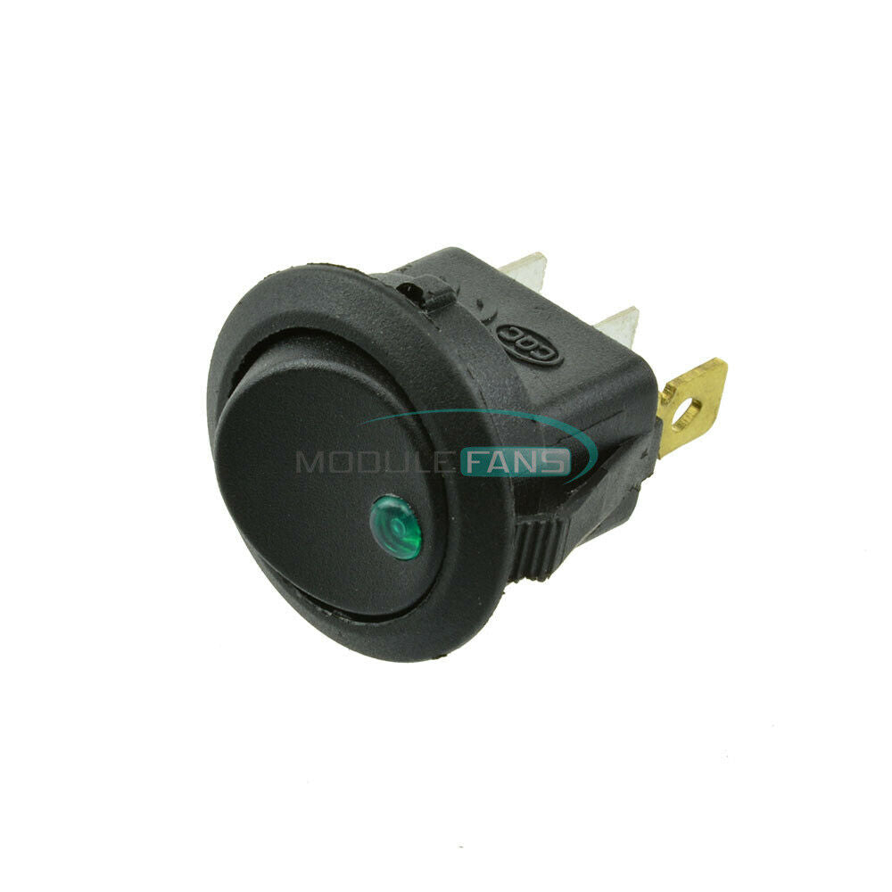 50PCS 12V LED Green Dot Light Car Auto Boat Round Rocker ON-OFF Toggle Switch