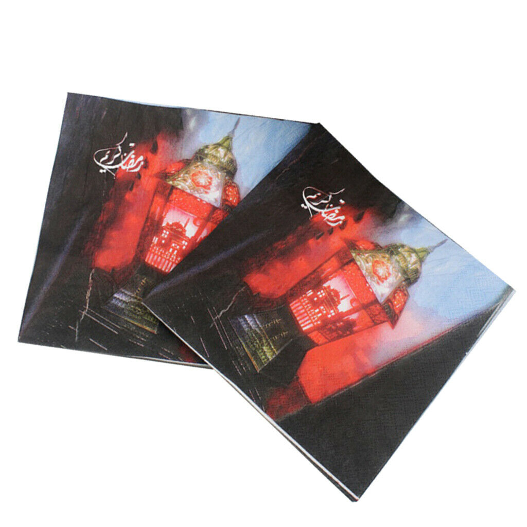 20 Pieces Paper Napkins Colorful Serviettes Islamic Muslim Holiday Decor