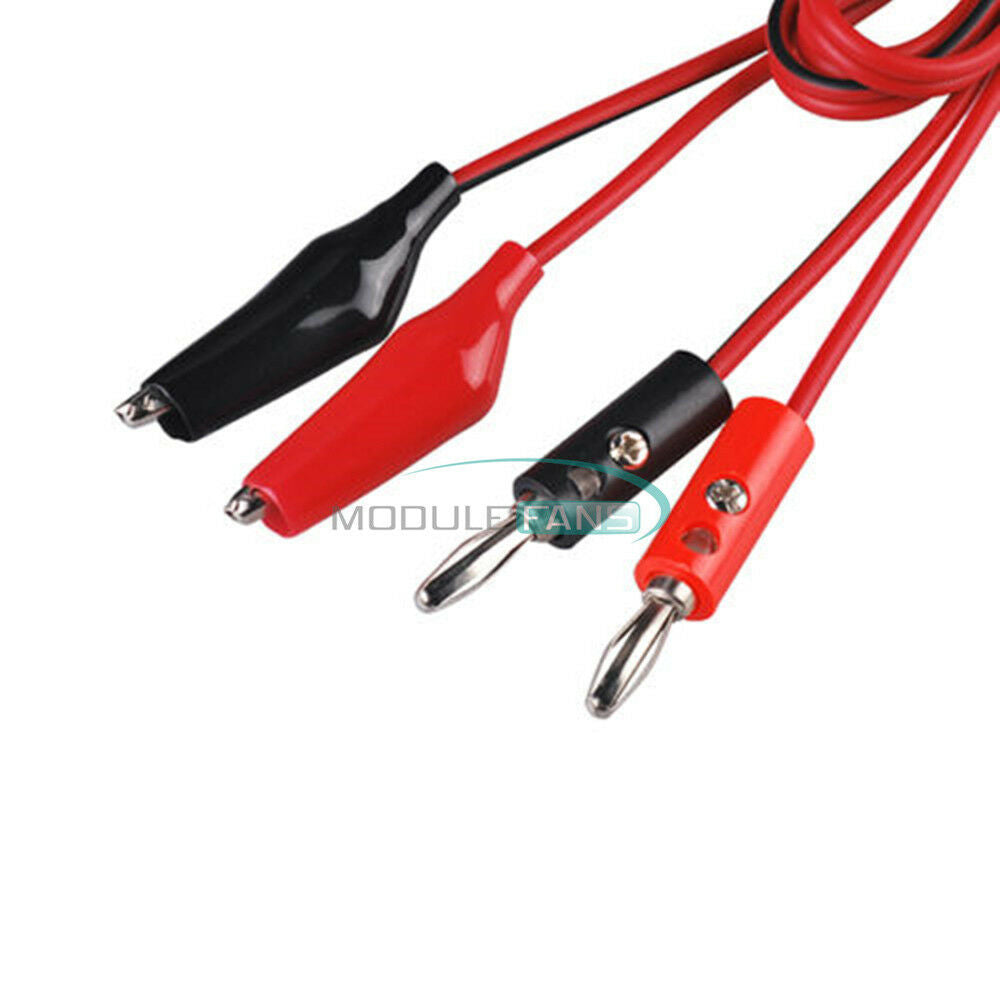 2PCS Sets Alligator Test Lead Clip To Banana Plug Probe Cable Length: 1M